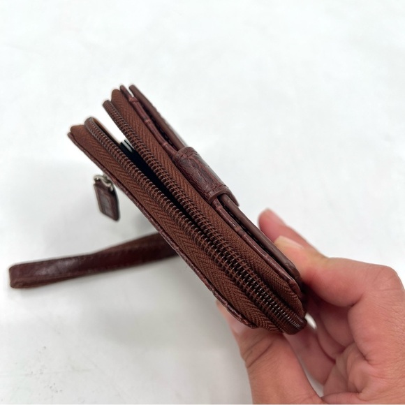 WALLETBE Woman's Croco Embossed Leather Wallet Card Holder Wristlet - Picture 4 of 10